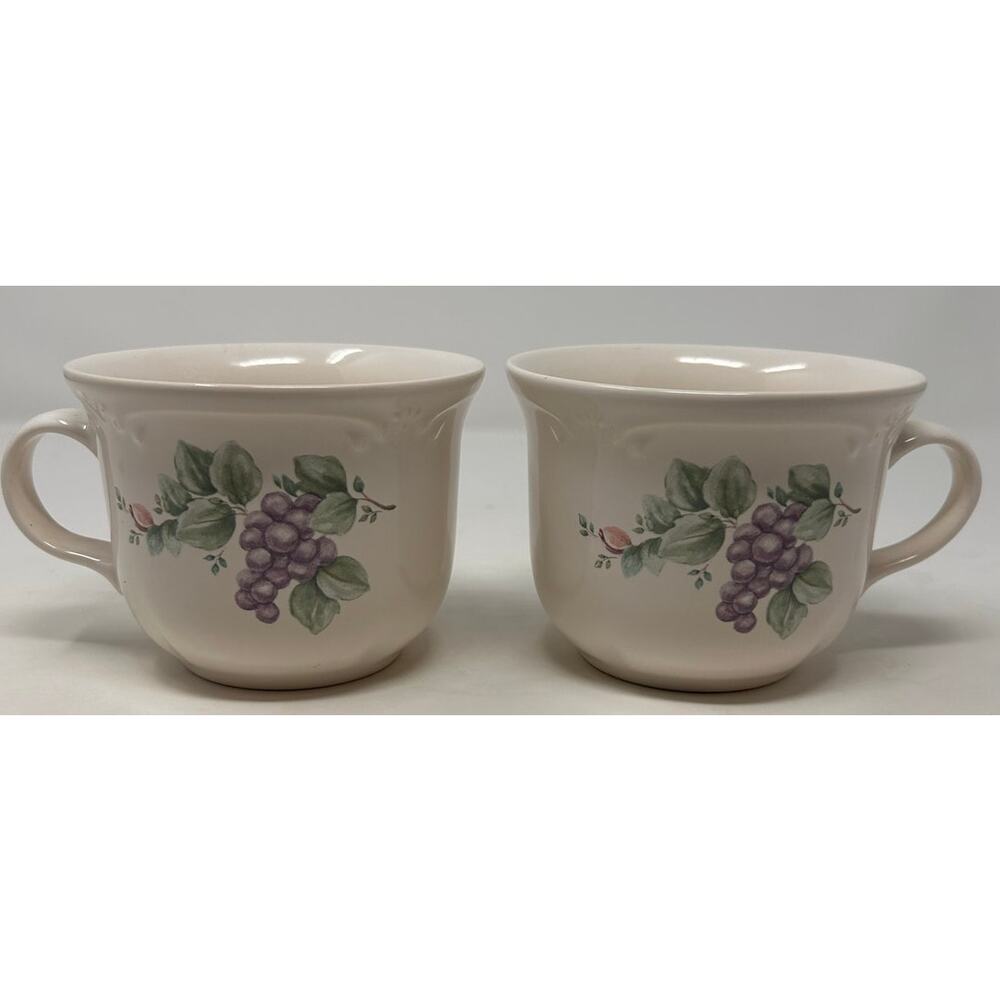 Pfaltzgraff Grape and Leaves Stoneware Soup Bowls Set of 2